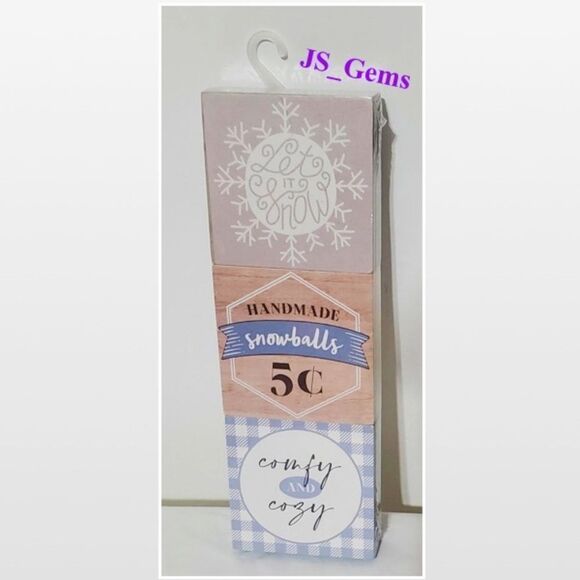 New Home Chunky Wood Block Sitters Décor - Picture 1 of 12